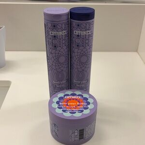 Amika Bust Your Brass Hair Care Trio - Lavender and Deep Purple